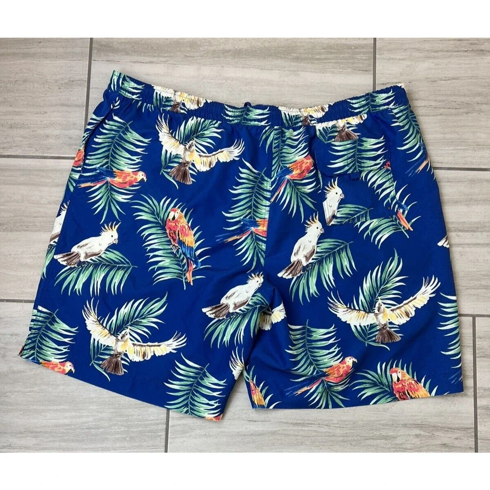 Caribbean Swimwear Men’s Swim Trunks 4XB Big‎ Bright Tropical Drawstring Pockets
